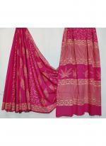 Cotton Mul Mul Pink Casual Wear Printed Saree